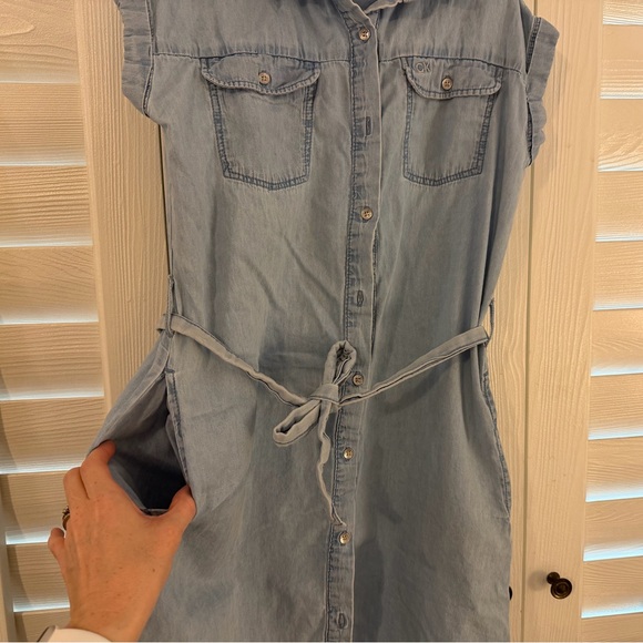 Calvin Klein Denim Shirt Dress with Belt, Girls Large (12/14), GUC - Picture 4 of 8